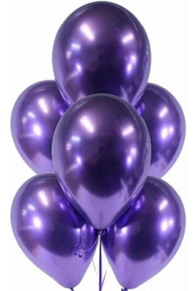 Pazariz Eğlence Için Mor Renk Krom Balon 5 Adet ürün görseli