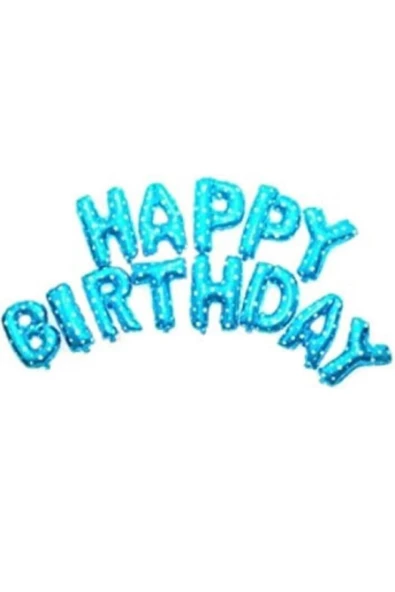 Pazariz Metalik Balon Folyo Balon Set Happy Birthday Balon Yazısı - Resim 2