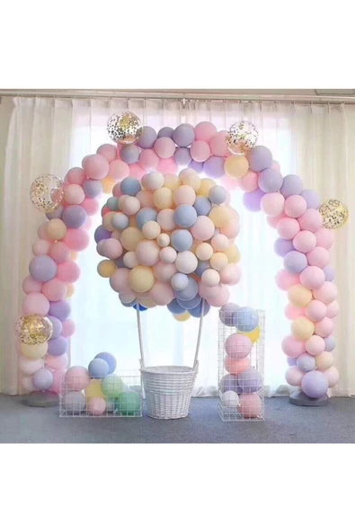 Pazariz As Baloon Makaron Balon - 50 Adet Karışık Soft Renk Pastel Balon