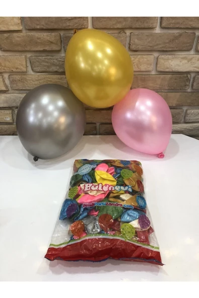 Pazariz Balon 100 Adet Balon Evi Şimdi Parti Zamanı 12 Inch (100 Adet) Kapalı Ambalaj