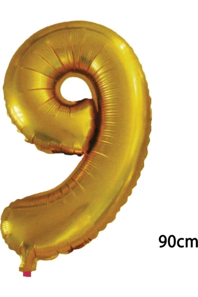 Pazariz Fırsat Ayı 90 Cm 9 Rakamı Folyo Balon Altın