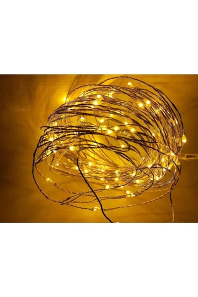 Pazariz 10mt Peri Günışığı 100 Led Pilli Noel Parti Yılbaşı Ağaç Dekor Aydınlatma Lamba Animasyonlu Süsleme - Resim 3