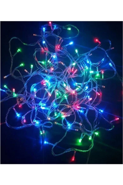 Pazariz 10mt Rgb 100 Led Fişli Noel Parti Yılbaşı Ağaç Dekoratif Aydınlatma Lambası Animasyonlu Süsleme ürün görseli 1