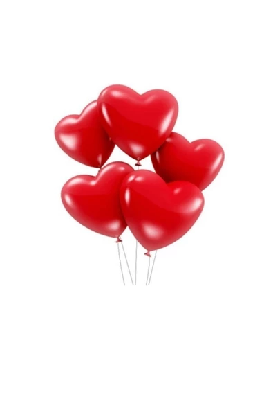 Pazariz Kırmızı Kalp Balon 50 Adet 12 Inc