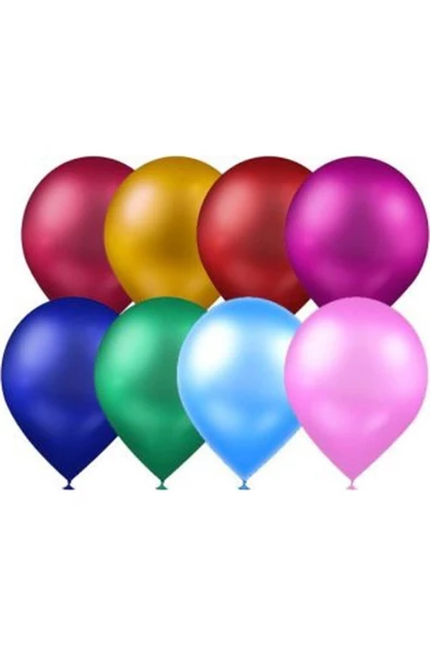 Pazariz Atom Balon Atom Balon Metalik Karışık Renkli Balon 12 Inç 100 Adet