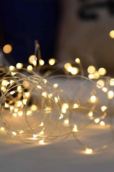 Pazariz 10mt Peri Günışığı 100 Led Pilli Noel Parti Yılbaşı Ağaç Dekor Aydınlatma Lamba Animasyonlu Süsleme ürün görseli 1