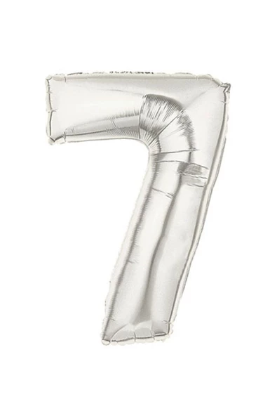 Pazariz Şekilli Supershape Silver Rakam Folyo Balon 7 Numara