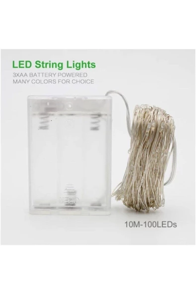 Pazariz 5 mt Peri Rgb 50 Led Pilli Noel Parti Yılbaşı Ağaç Dekoratif Aydınlatma Lambası Animasyonlu Süsleme - Resim 3