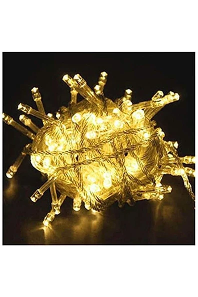 Pazariz Yılbaşı Led Işık Fonksiyonlu 10m 100 Ampül Sarı 1 Adet ürün görseli 1