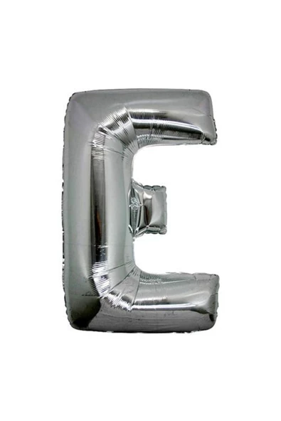 Pazariz E Harf Folyo Balon Gümüş Renk 40 inç ürün görseli