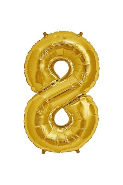 Pazariz Şekilli Supershape Gold Rakam Folyo Balon 8 Numara ürün görseli