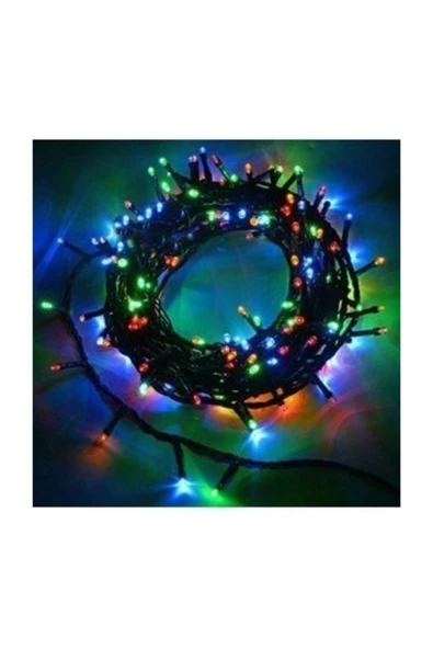 Pazariz 10mt Rgb 100 Led Fişli Noel Parti Yılbaşı Ağaç Dekoratif Aydınlatma Lambası Animasyonlu Süsleme - Resim 2