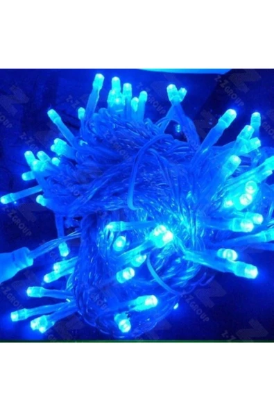 Pazariz 10mt Mavi 100 Led Fişli Noel Parti Yılbaşı Ağaç Dekoratif Aydınlatma Lambası Animasyonlu Süsleme ürün görseli 1
