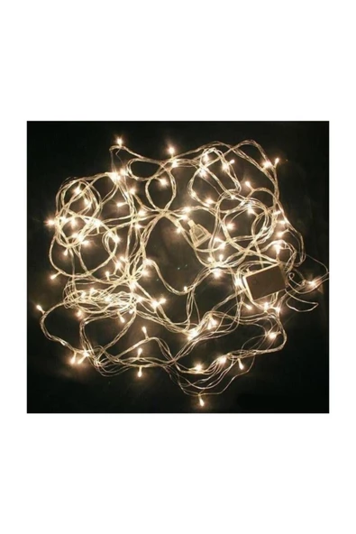 Pazariz 10mt Beyaz 100 Led Fişli Noel Parti Yılbaşı Ağaç Dekoratif Aydınlatma Lambası Animasyonlu Süsleme ürün görseli 1