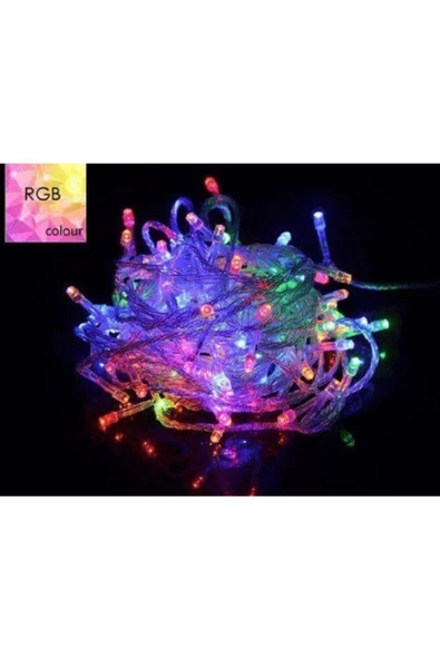 Pazariz 10mt Rgb 100 Led Fişli Noel Parti Yılbaşı Ağaç Dekoratif Aydınlatma Lambası Animasyonlu Süsleme ürün görseli 1