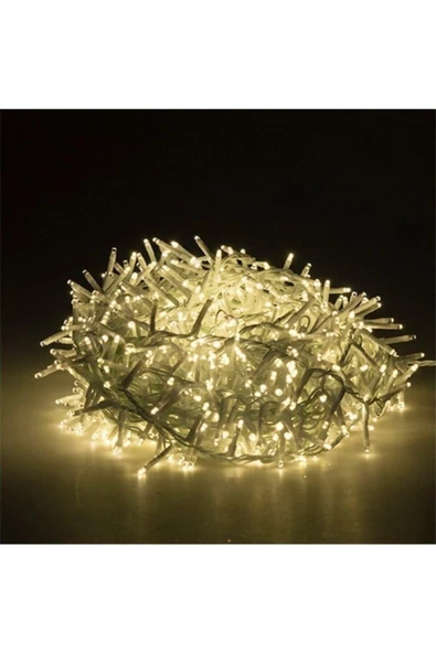 Pazariz 10mt Beyaz 100 Led Fişli Noel Parti Yılbaşı Ağaç Dekoratif Aydınlatma Lambası Animasyonlu Süsleme ürün görseli 1