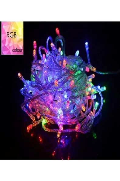 Pazariz 10mt Rgb 100 Led Fişli Noel Parti Yılbaşı Ağaç Dekoratif Aydınlatma Lambası Animasyonlu Süsleme ürün görseli 1