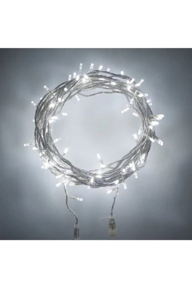 Pazariz 10mt Beyaz 100 Led Fişli Noel Parti Yılbaşı Ağaç Dekoratif Aydınlatma Lambası Animasyonlu Süsleme ürün görseli 1