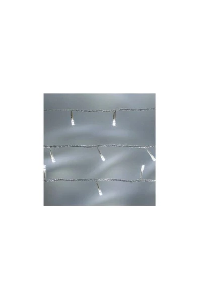 Pazariz 10mt Beyaz 100 Led Fişli Noel Parti Yılbaşı Ağaç Dekoratif Aydınlatma Lambası Animasyonlu Süsleme - Resim 3