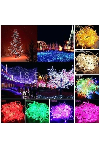 Pazariz 5mt Rgb 50 Led Fişli Noel Parti Yılbaşı Ağaç Dekoratif Aydınlatma Lambası Animasyonlu Süsleme ürün görseli 1