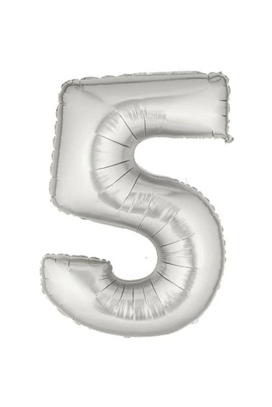 Pazariz Şekilli Supershape Silver Rakam O Balon 5 Numara