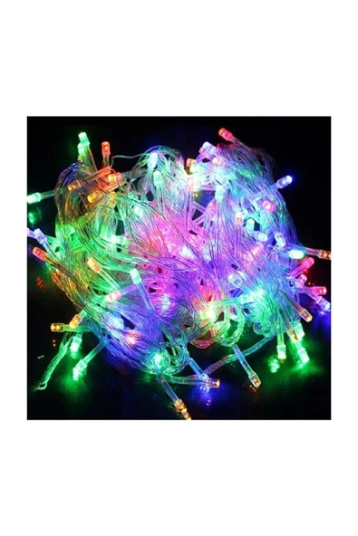 Pazariz 10mt Rgb 100 Led Fişli Noel Parti Yılbaşı Ağaç Dekoratif Aydınlatma Lambası Animasyonlu Süsleme ürün görseli