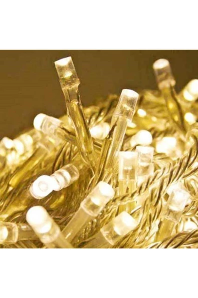 Pazariz 10m Sarı100 Led Fişli Noel Parti Yılbaşı Ağaç Dekoratif Aydınlatma Lambası Animasyonlu Süsleme - Resim 3