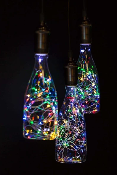 Pazariz 10mt Peri Rgb 100 Led Pilli Noel Parti Yılbaşı Ağaç Dekoratif Aydınlatma Lambası Animasyonlu Süsleme - Resim 3