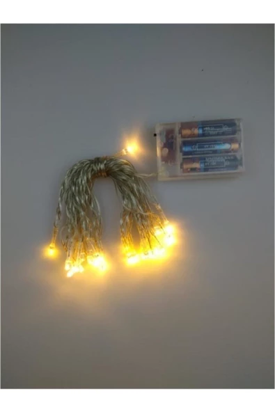 Pazariz 5mt Peri Günışığı 50 Led Pilli Noel Parti Yılbaşı Ağaç Dekor Aydınlatma Lamba Animasyonlu Süsleme ürün görseli 1