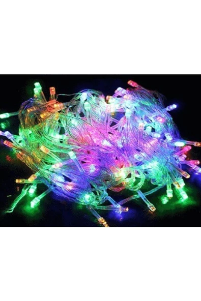 Pazariz 10mt Rgb 100 Led Fişli Noel Parti Yılbaşı Ağaç Dekoratif Aydınlatma Lambası Animasyonlu Süsleme ürün görseli 1