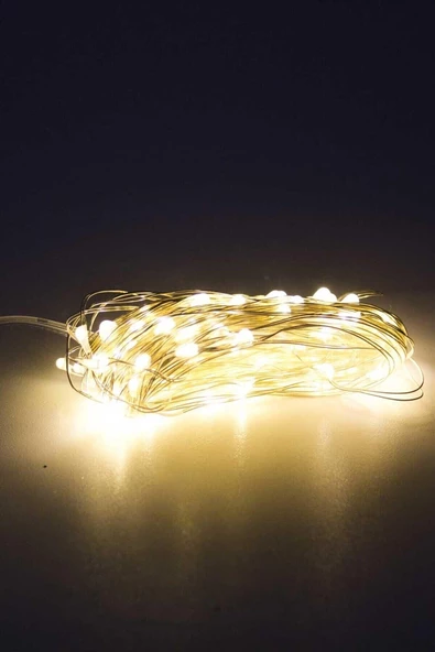 Pazariz 10mt Peri Günışığı 100 Led Pilli Noel Parti Yılbaşı Ağaç Dekor Aydınlatma Lamba Animasyonlu Süsleme ürün görseli 1