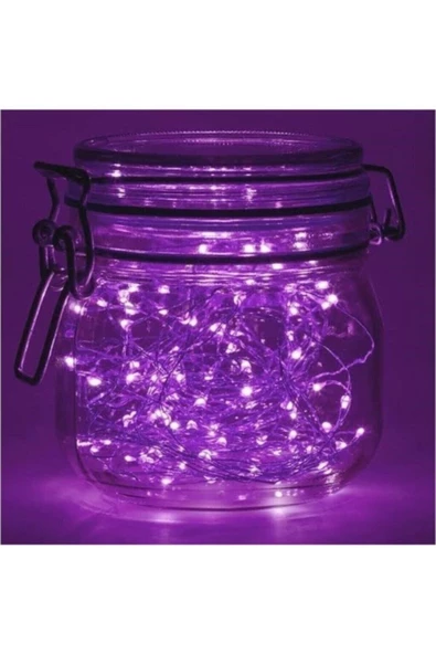 Pazariz 10mt Peri Mor 100 Led Pilli Noel Parti Yılbaşı Ağaç Dekoratif Aydınlatma Lambası Animasyonlu Süsleme - Resim 3