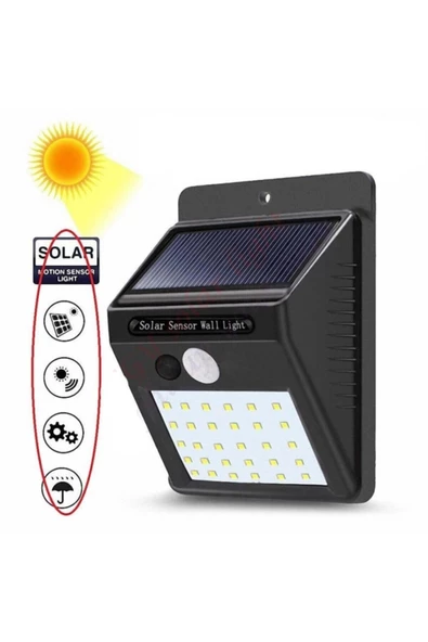 Pazariz Güneş Enerjili Sensörlü 30 Led Dış Mekan Aydınlatma Ever Bright - 2
