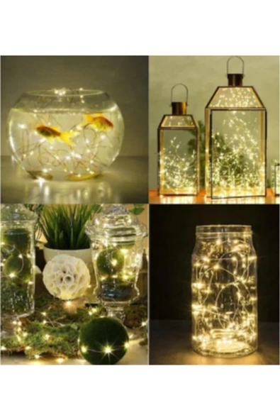 Pazariz 5mt Peri Günışığı 50 Led Pilli Noel Parti Yılbaşı Ağaç Dekor Aydınlatma Lamba Animasyonlu Süsleme - Resim 3