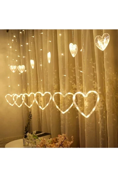 Pazariz Kalp Perde Led 8 Fonksiyonlu - Resim 3