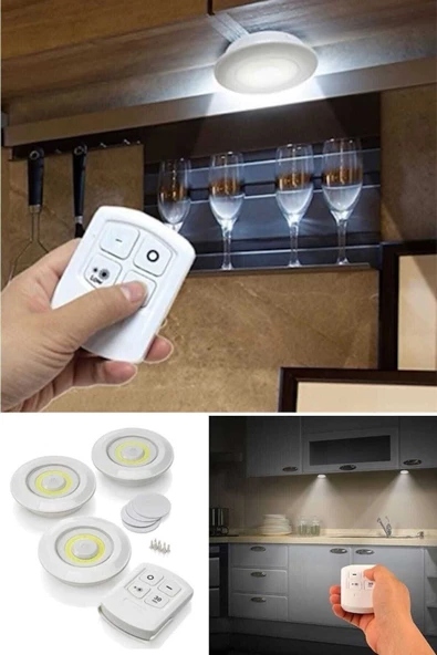 Pazariz Kumandalı Işık Ayarlanabilir 3'lü Led Işık ürün görseli 1