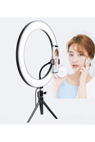 Pazariz Ring Light Makyaj Selfie Led Işığı 10 Inç Tripot Ayaklı