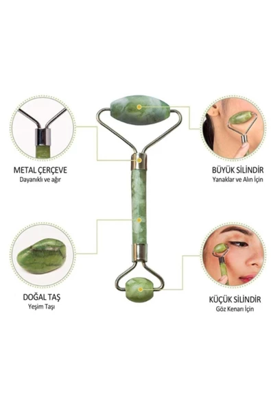 Pazariz Forever Usb’li Titreşimli Masaj Etkili yüz temizleme Bakım Cihazı ve Yeşim Taşı Seti - Resim 3