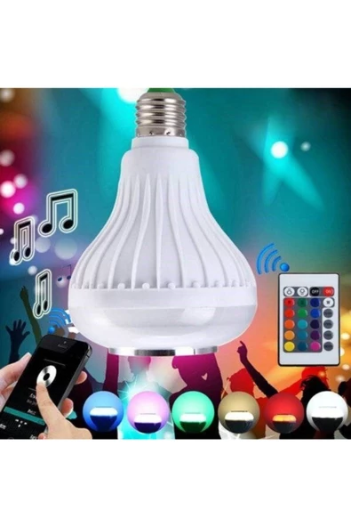 Pazariz Bluetooth Hoparlör Ve Led Lamba Uzaktan Kumandalı Ampül