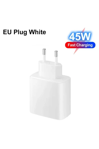 Pazariz 45 W QC 3.0 hızlı Charging Tüm Modellerle Uyumlu Pd Type C Turbo Hızlı Şarj Aleti Sadece Başlık Priz ürün görseli 1