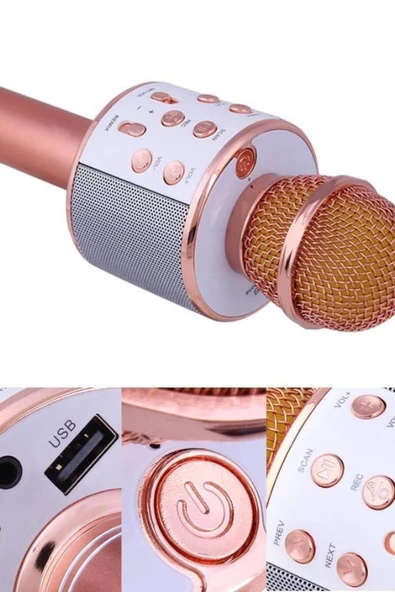 Pazariz Şarj Edilebilir Telefon Ve Usb Bağlantılı Şarkı Karaoke Mikrofon - Resim 3