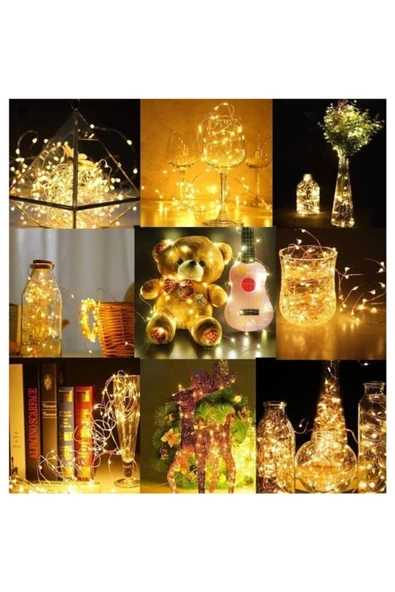 Pazariz Led Pilli Dekoratif Led Işık Yılbaşı Led Ince Tel - Resim 3