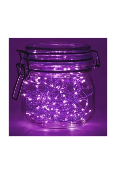 Pazariz 10 Metre Peri Led Çok Amaçlı Yılbaşı Parti Dekoratif Aydınlatma - Mor - Resim 3
