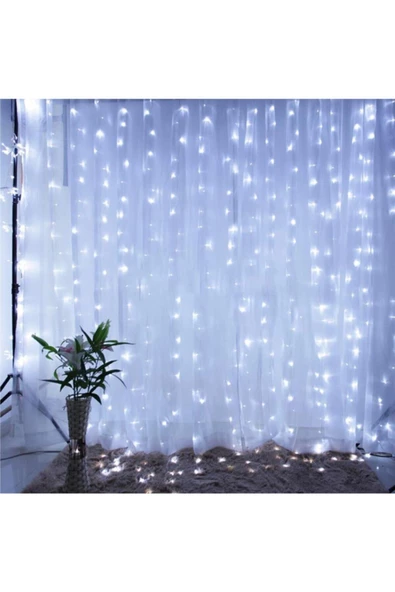 Pazariz 2x2 Metre 320 Led 8 Fonskiyonlu Dekoratif Led Perde Beyaz Renk - 2