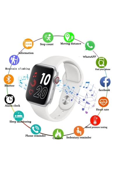 Pazariz Akıllı Saat Smart Watch Türkçe Menülü Arama Cevaplama Modu Konuşma Özelliği Ios Android T500 - Resim 3