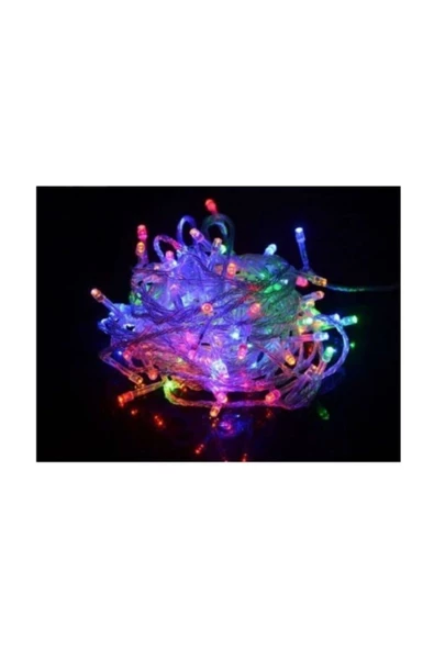 Pazariz 100 Ledli Karışık Renkli Kablolu Dekoratif Işık Led Ampül