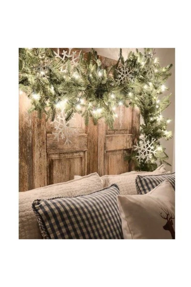 Pazariz Beyaz Renk Dekoratif 5 m Animasyonlu Yılbaşı Süsü Pilli  Led - Resim 3