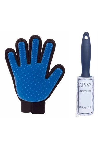 Pazariz Kedi Köpek Tüy Toplama Yıkama Eldiveni Tüy Alma Rulosu Hediyeli ürün görseli