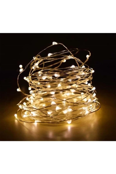 Pazariz Peri Led Pilli Dekoratif Led Işık Yılbaşı Led İnce Tel 5 - Resim 2