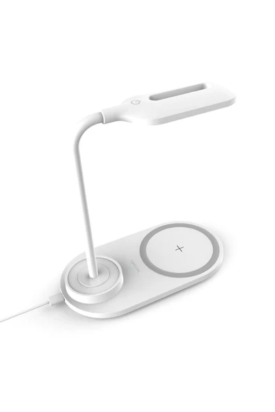 Pazariz Masa Lambası Led 10w Cep Telefonu Hızlı Kablosuz Şarj Özellikli Iki Renk Işık Beyaz ürün görseli 1